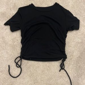 Zara Cropped Short Sleeve T Shirt in Black, Size Medium GUC